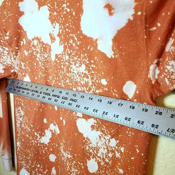 Carhartt Loose Fit T Shirt Men's SM Orange Long Sleeve Workwear Pocket Tie Dye - Picture 4 of 9